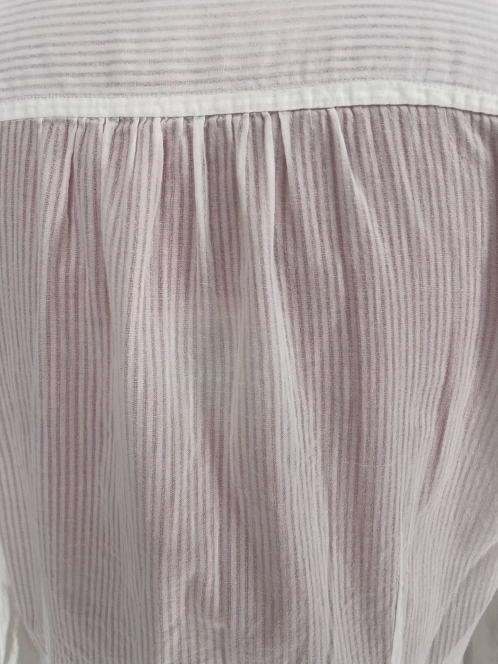 A.n.A. White Lightweight 100% Cotton Striped Button Down Pin-tuck Casual Blouse - Picture 12 of 16
